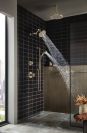 BRIZO Essential Shower Linear Round Jointed Wall Mount Shower Arm And Flange — Polished Nickel