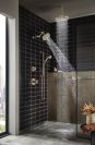 BRIZO Essential Shower Linear Round Jointed Wall Mount Shower Arm And Flange — Polished Nickel