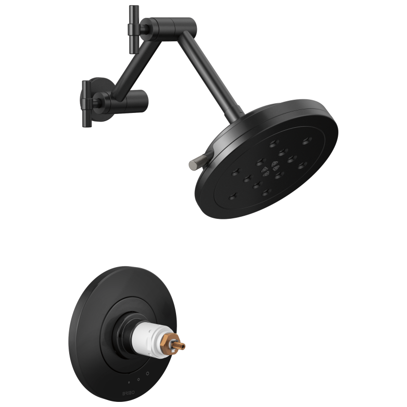 BRIZO Litze TempAssure Thermostatic Shower Only - Less Handles — MATTE BLACK/LUXE STEEL