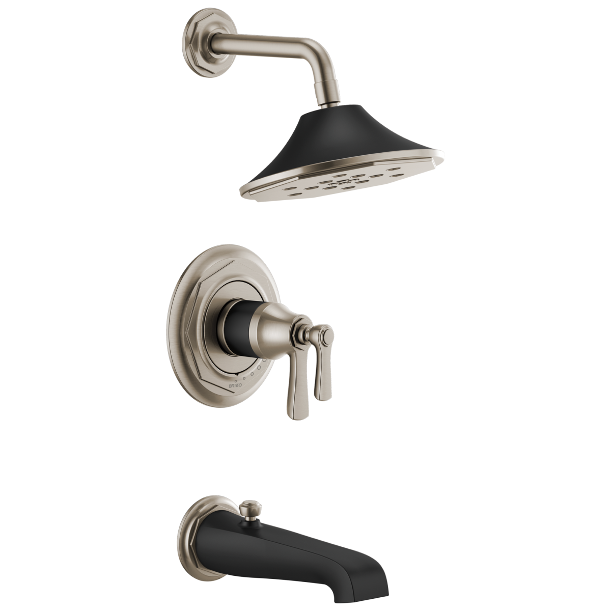 BRIZO Rook Tempassure Thermostatic Tub/Shower — Luxe Nickel  /Matte Black