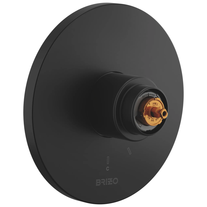 BRIZO Roccesco Pressure Balance Valve Only Trim - Less Handle — Matte Black