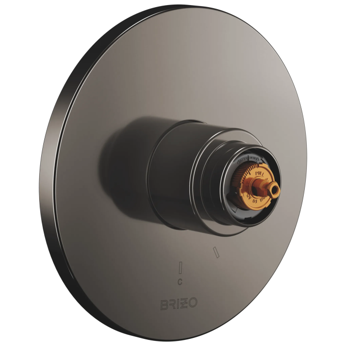 BRIZO Roccesco Pressure Balance Valve Only Trim - Less Handle — Brilliance Black Onyx