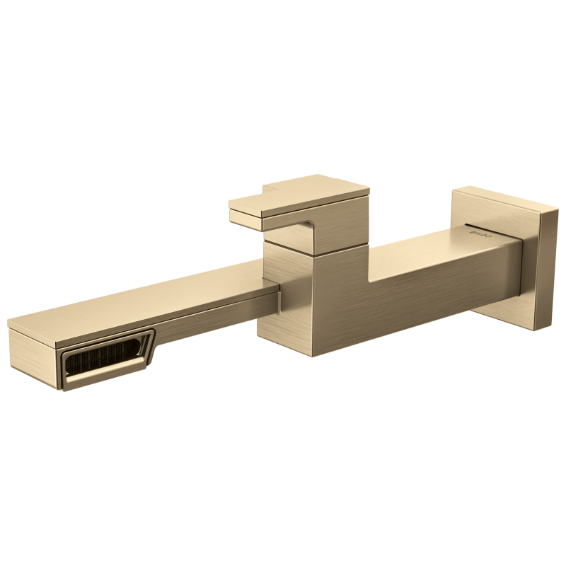 BRIZO Frank Lloyd Wright Single-Handle Wall Mount Lavatory Faucet 1.2 GPM — Luxe Gold