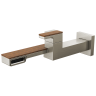 Luxe Nickel / Teak Wood