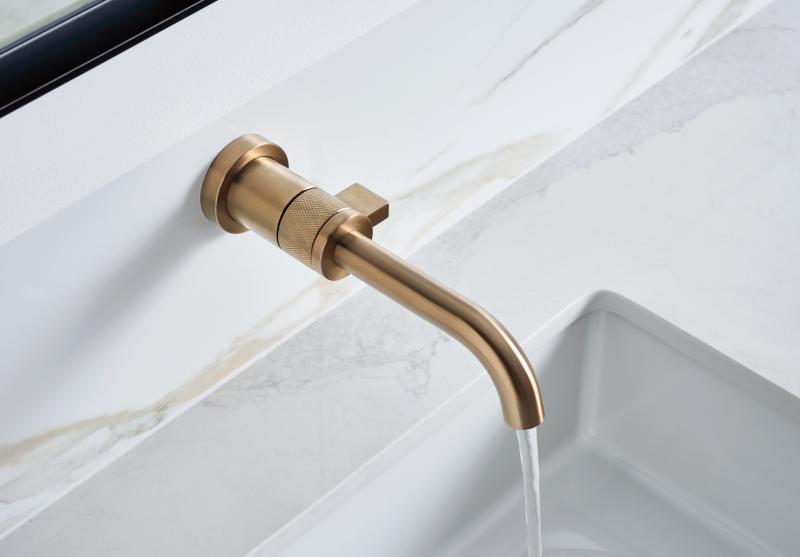 BRIZO Litze Single-Handle Wall Mount Lavatory Faucet 1.5 GPM — Luxe Gold