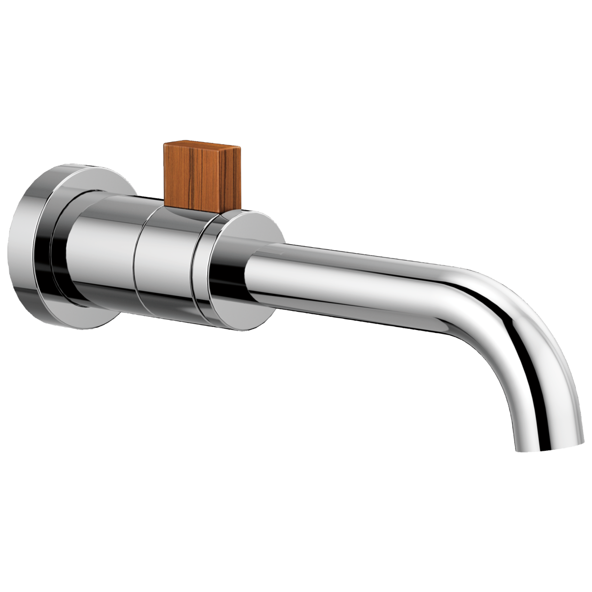 BRIZO Litze Single-Handle Wall Mount Lavatory Faucet 1.2 GPM — Polished Chrome / Teak Wood