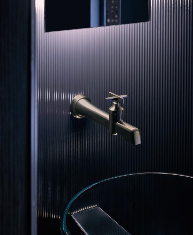BRIZO Levoir Single-Handle Wall Mount Lavatory Faucet 1.5 GPM — Luxe Steel