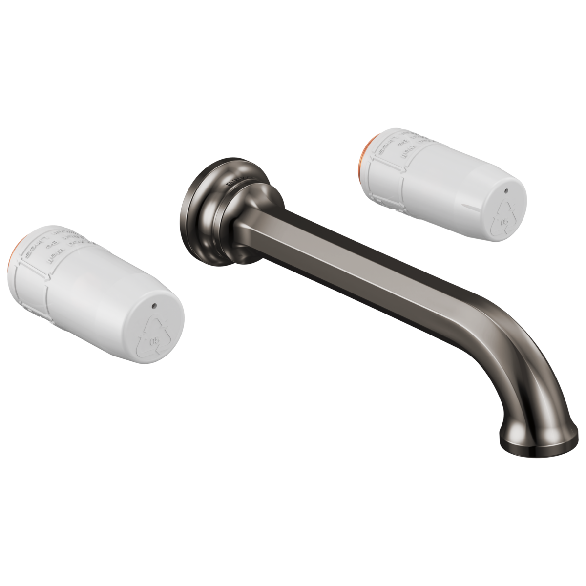 BRIZO Beauclere Two-Handle Wall Mount Lavatory Faucet - Less Handles 1.2 GPM — Brilliance Black Onyx