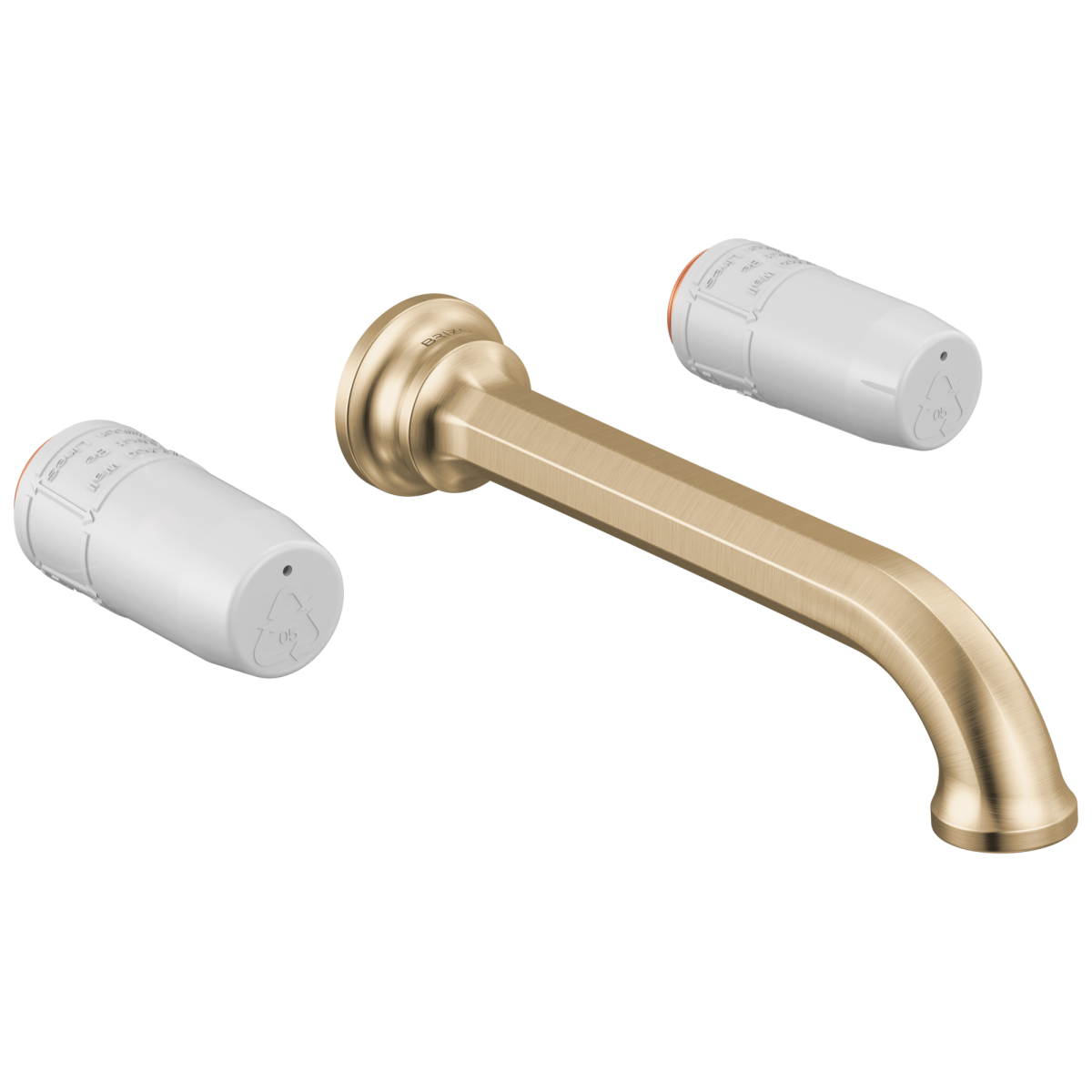 BRIZO Beauclere Two-Handle Wall Mount Lavatory Faucet - Less Handles 1.2 GPM — Luxe Gold