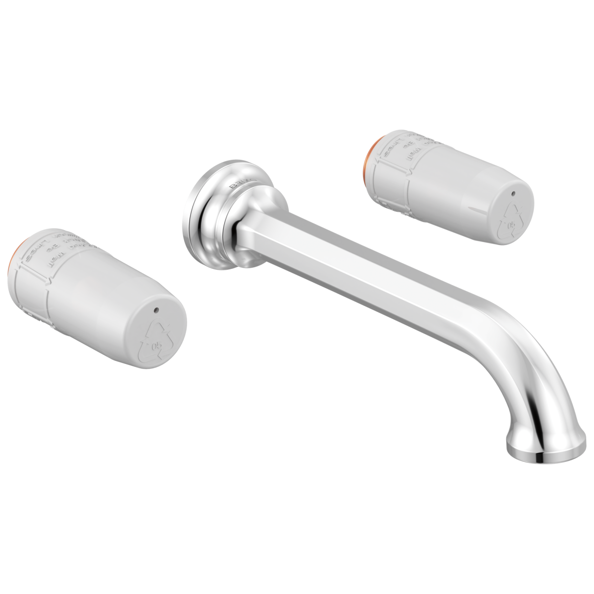 BRIZO Beauclere Two-Handle Wall Mount Lavatory Faucet - Less Handles 1.2 GPM — Chrome