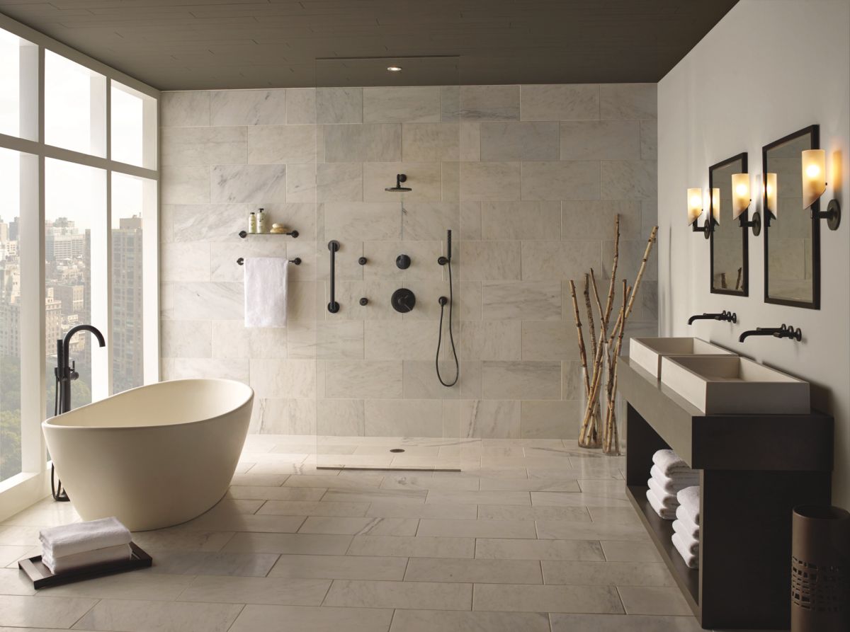 BRIZO Jason Wu for BRIZO Single-Handle Freestanding Tub Filler — Matte Black