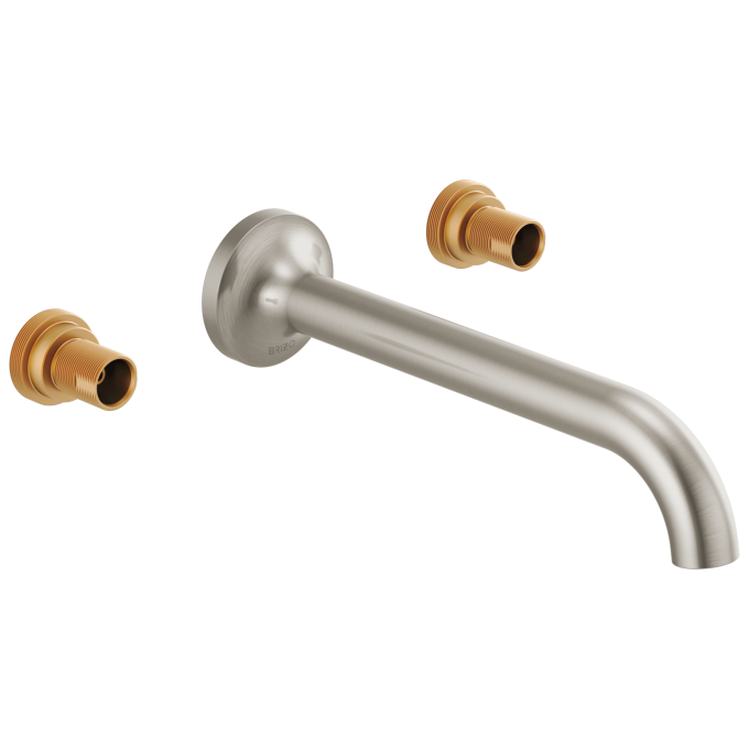 BRIZO Odin Two-Handle Wall Mount Lavatory Faucet - Less Handles — Brushed Nickel