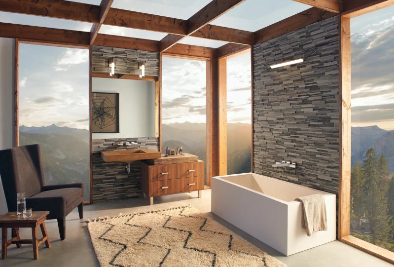 BRIZO Vettis Two-Handle Wall Mount Tub Filler — Luxe Nickel