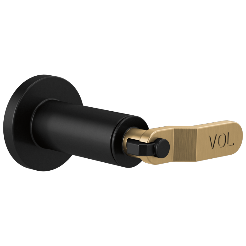 BRIZO Litze Sensori Volume Control Trim - Industrial Lever — Matte Black/Luxe Gold