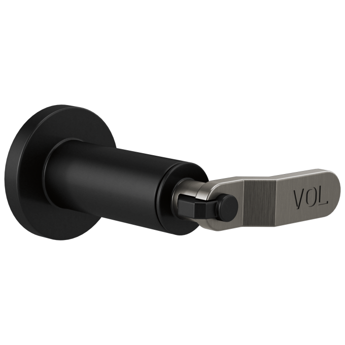 BRIZO Litze Sensori Volume Control Trim - Industrial Lever — MATTE BLACK/LUXE STEEL