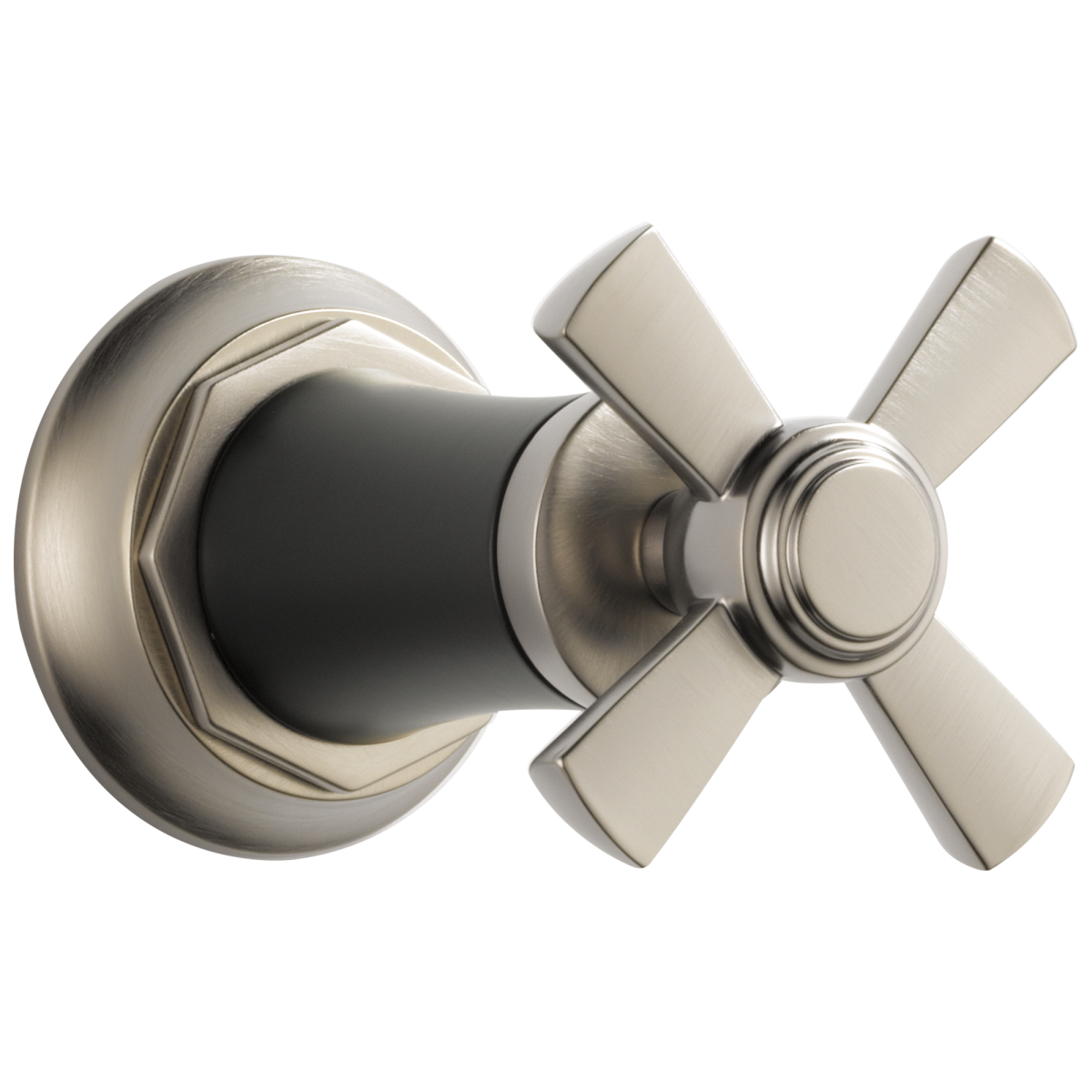 BRIZO Rook Sensori Volume Control Trim - Cross — Luxe Nickel  /Matte Black