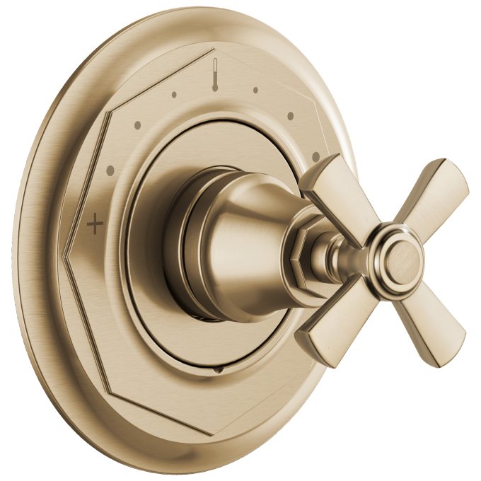 BRIZO Rook Sensori Thermostatic Valve Trim - Cross — Luxe Gold