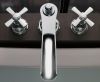 BRIZO Rook Roman Tub with Channel Spout - Less Handles — Chrome