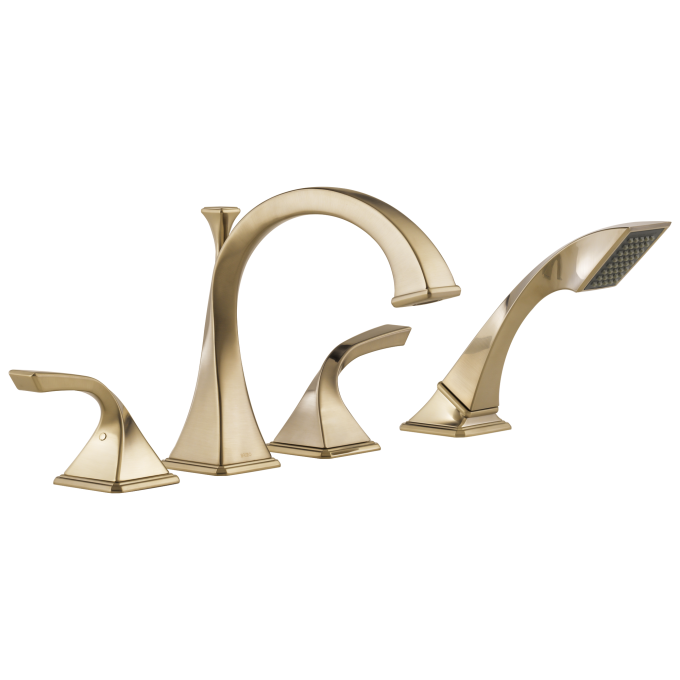 BRIZO Virage Roman Tub Faucet with Hand Shower — Luxe Gold