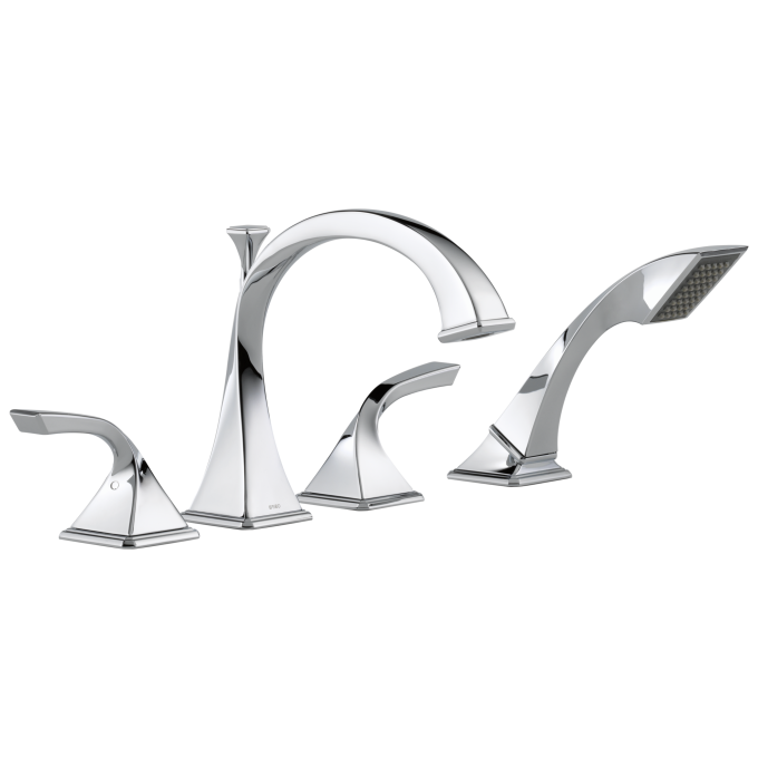 BRIZO Virage Roman Tub Faucet with Hand Shower — Chrome