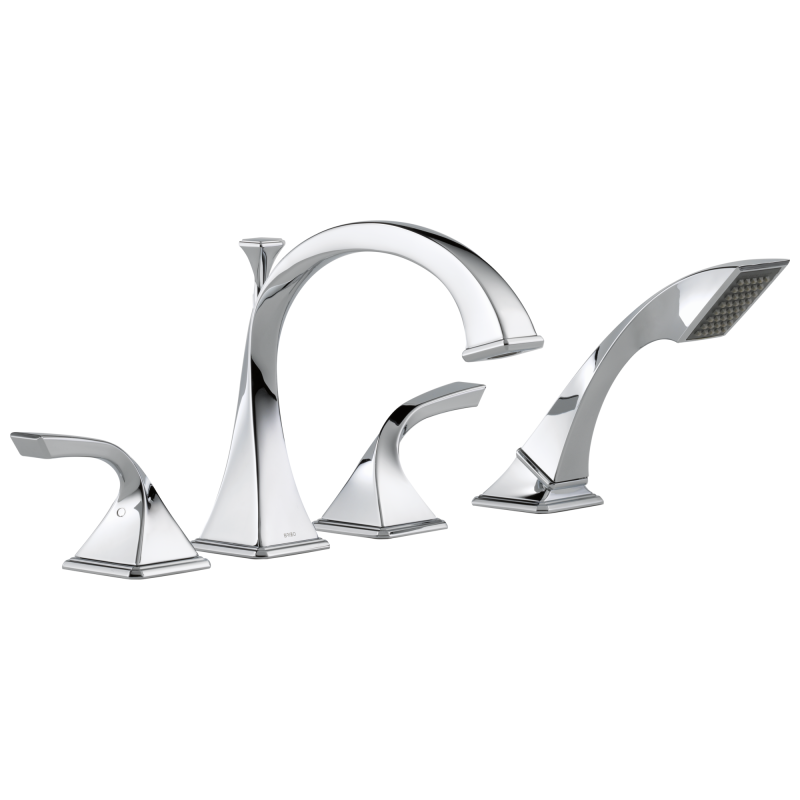 BRIZO Virage Roman Tub Faucet with Hand Shower — Chrome