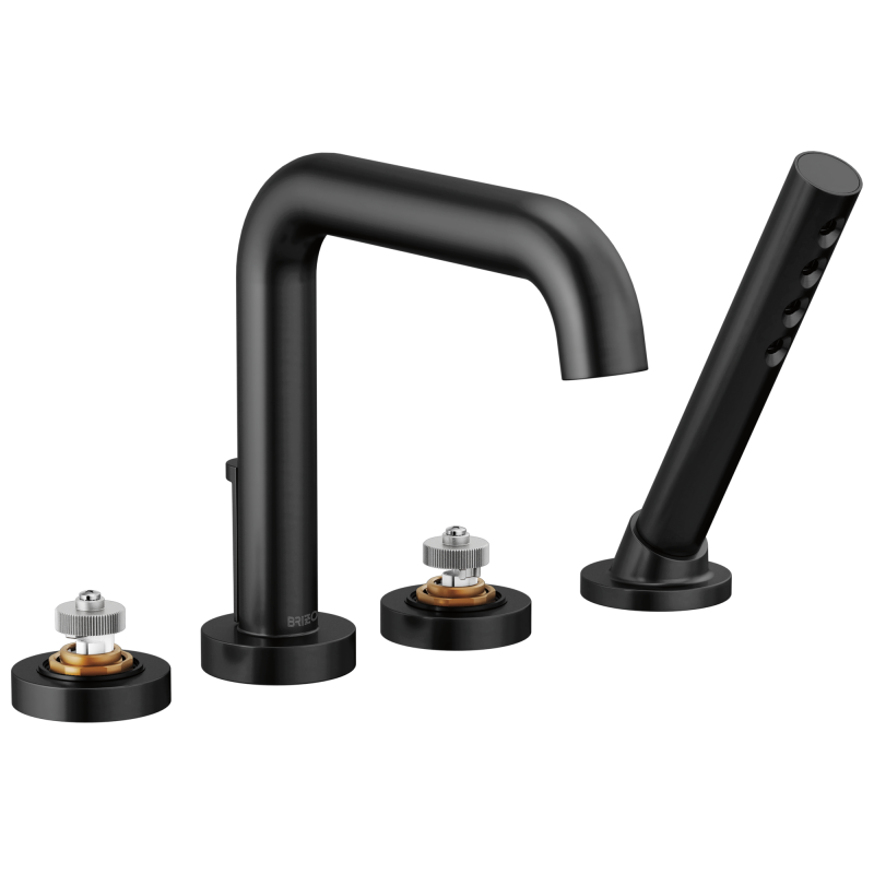 BRIZO Litze Roman Tub with Handshower - Less Handles — Matte Black