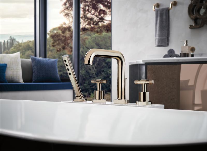 BRIZO Litze Roman Tub with Handshower - Less Handles — Chrome