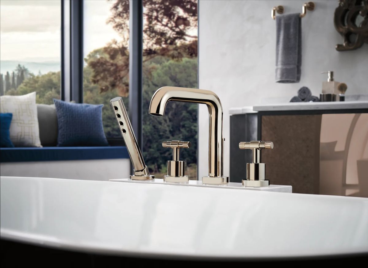 BRIZO Litze Roman Tub Faucet T-Lever Handle Kit — Polished Nickel