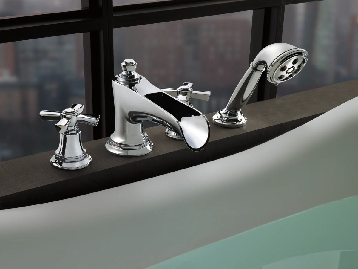BRIZO Rook Roman Tub Faucet Cross Handle Kit — Chrome