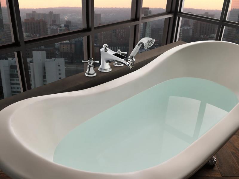 BRIZO Rook Roman Tub Trim with Hand Shower - Less Handles — Chrome