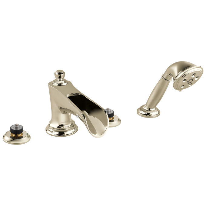 BRIZO Rook Roman Tub Trim with Hand Shower - Less Handles — Polished Nickel