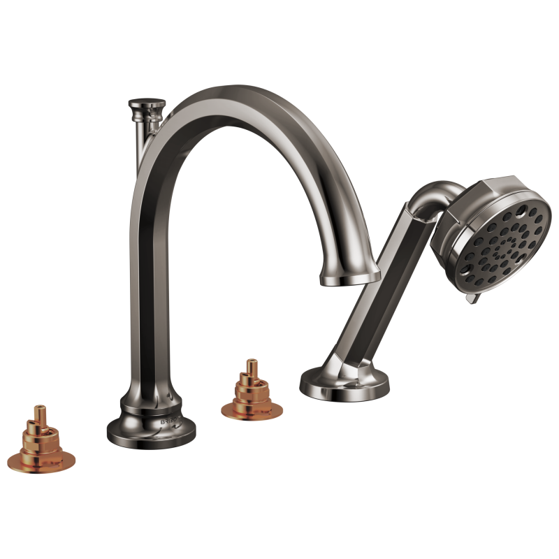BRIZO Beauclere Roman Tub Faucet With Handshower - Less Handles — Brilliance Black Onyx
