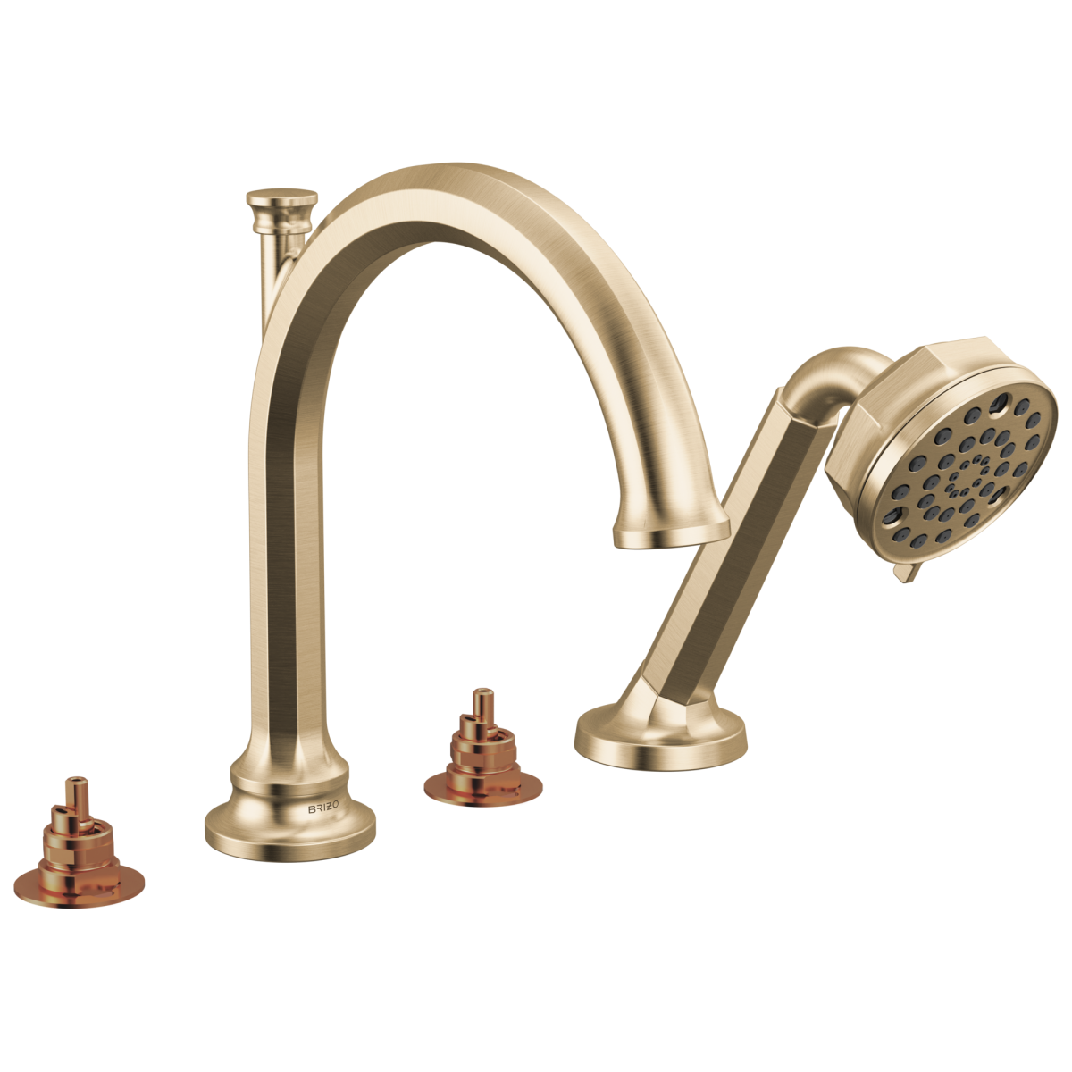 BRIZO Beauclere Roman Tub Faucet With Handshower - Less Handles — Luxe Gold