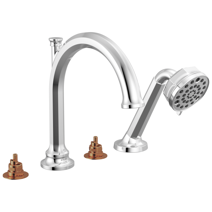 BRIZO Beauclere Roman Tub Faucet With Handshower - Less Handles — Chrome