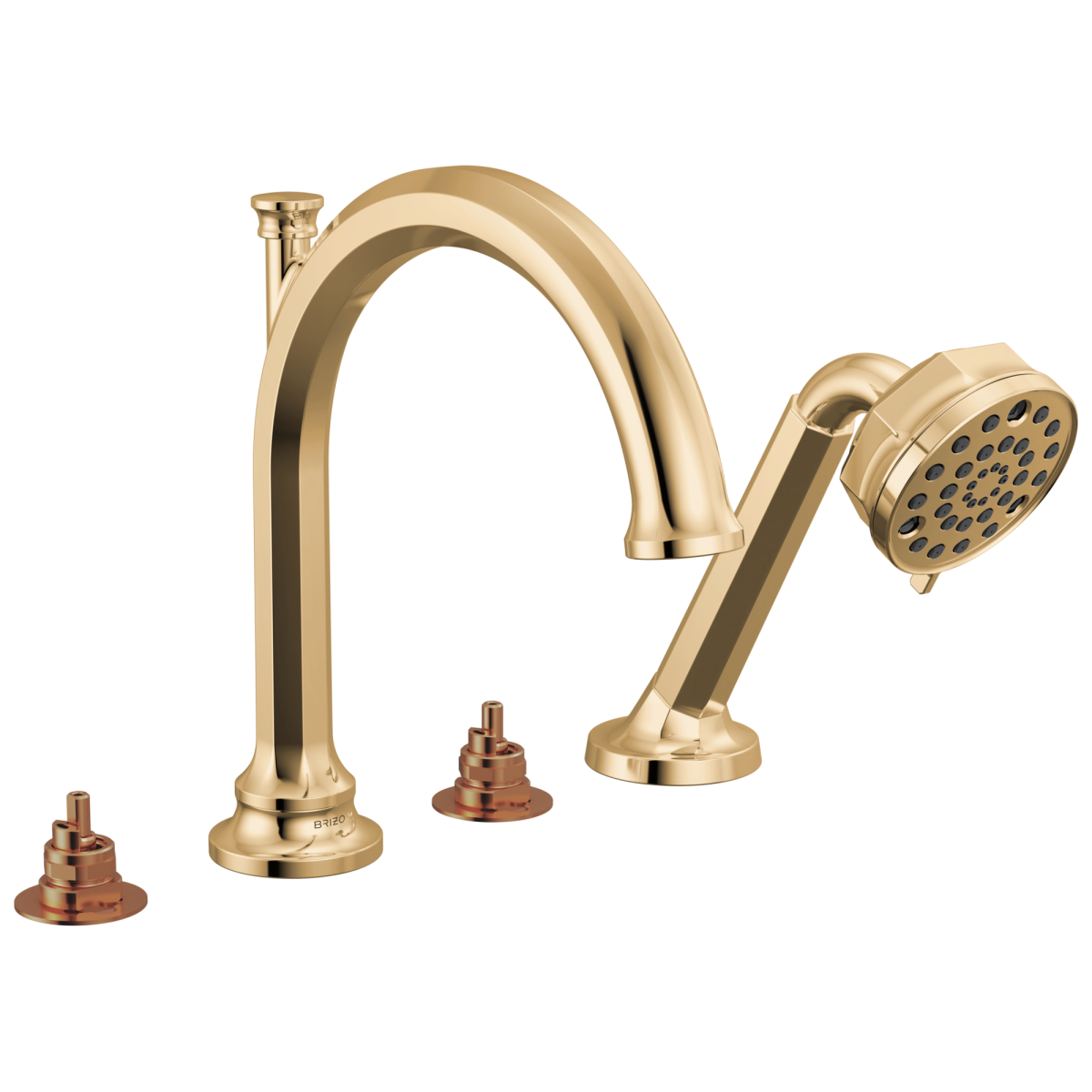 BRIZO Beauclere Roman Tub Faucet With Handshower - Less Handles — Polished Gold