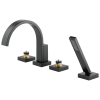 BRIZO Siderna Roman Tub Faucet with Hand Shower - Less Handles — Matte Black