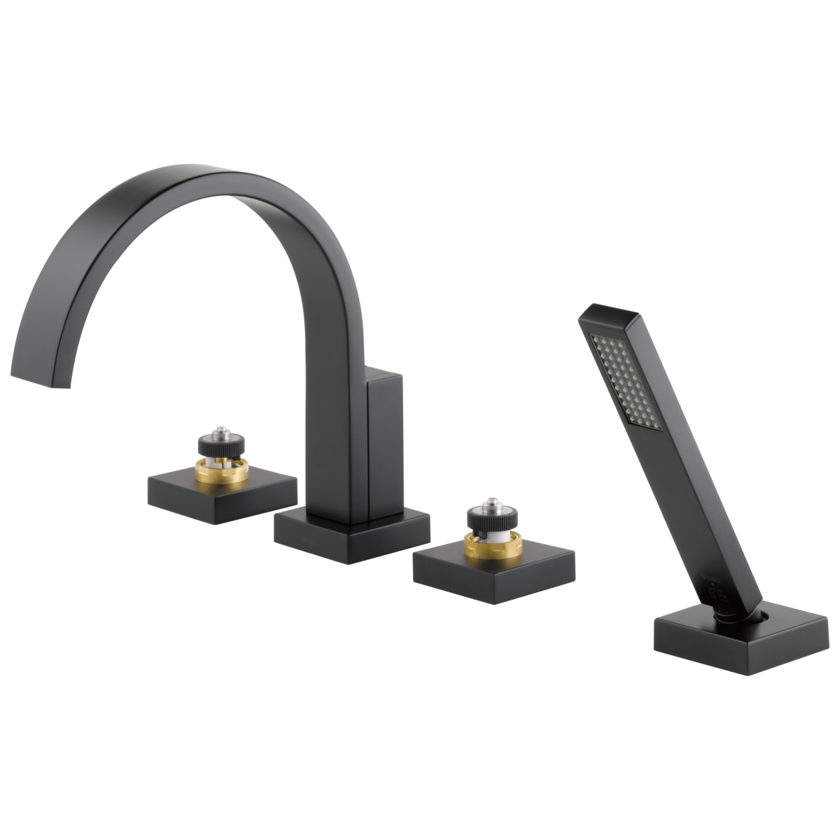 BRIZO Siderna Roman Tub Faucet with Hand Shower - Less Handles — Matte Black