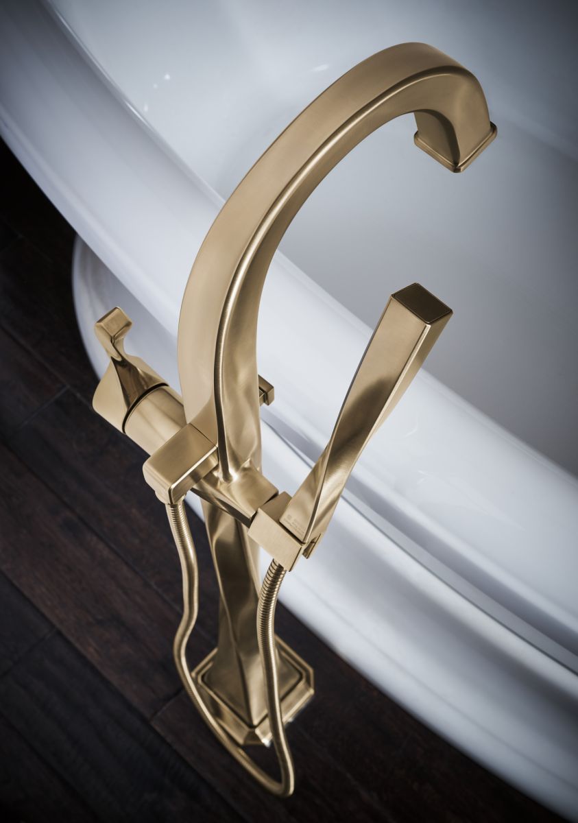 BRIZO Virage Single-Handle Freestanding Tub Filler — Luxe Gold