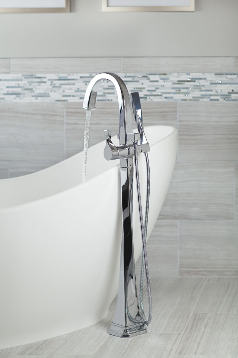 BRIZO Virage Single-Handle Freestanding Tub Filler — Chrome