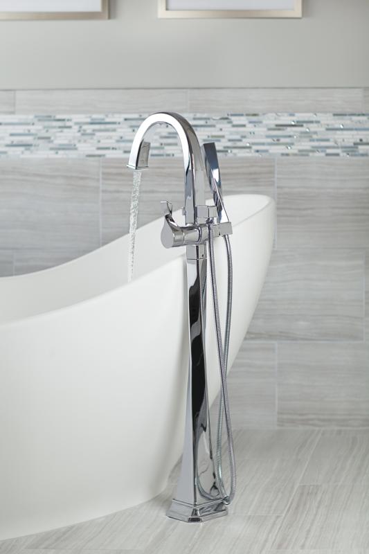 BRIZO Virage Single-Handle Freestanding Tub Filler — Chrome