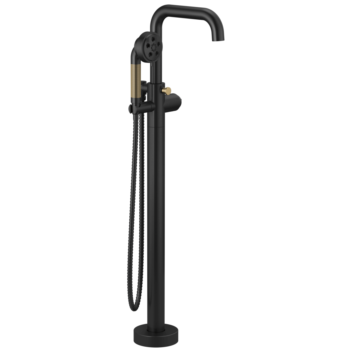 BRIZO Litze Single-Handle Freestanding Tub Filler - Less Handle — Matte Black/Luxe Gold
