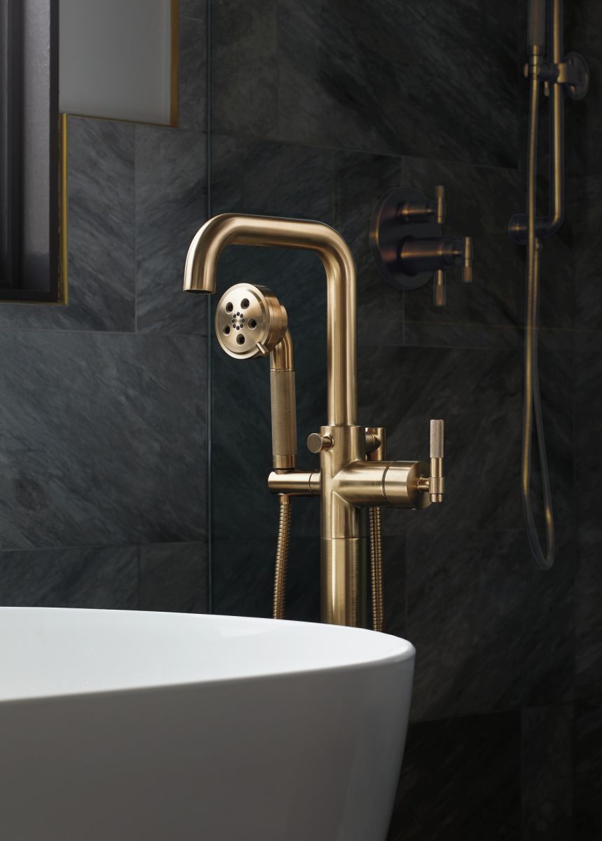 BRIZO Litze TempAssure Thermostatic Valve with 3-Function Diverter Trim - Less Handles — Luxe Gold