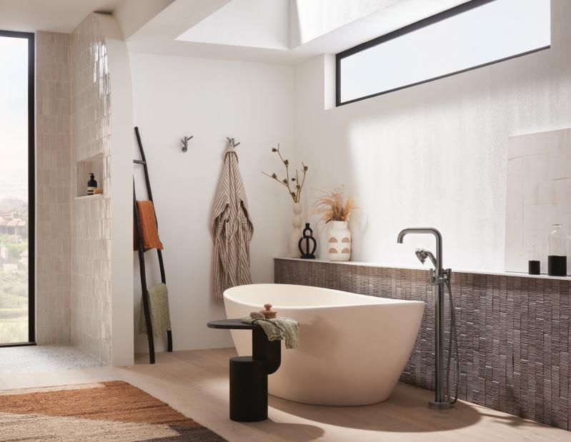 BRIZO Litze Single-Handle Freestanding Tub Filler - Less Handle — Luxe Steel