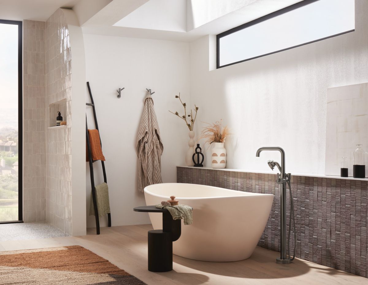 BRIZO Litze Single-Handle Freestanding Tub Filler - Less Handle — Luxe Steel