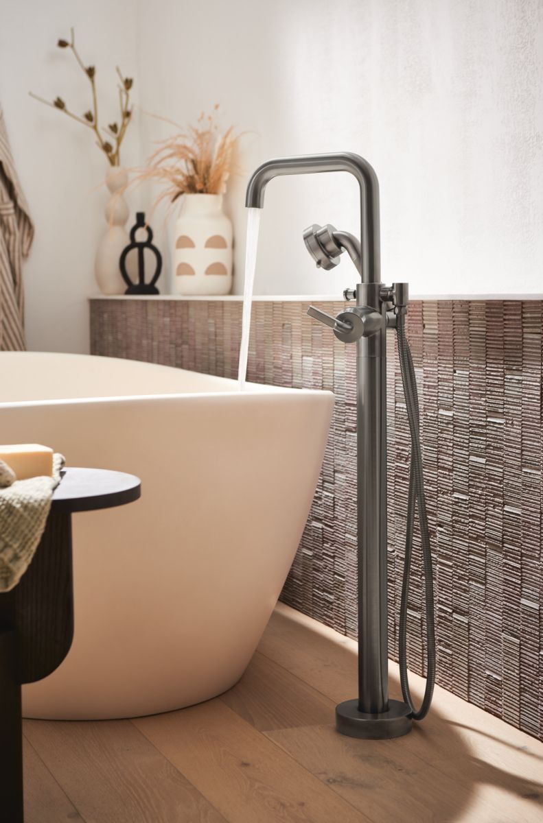 BRIZO Litze Single-Handle Freestanding Tub Filler - Less Handle — Luxe Steel