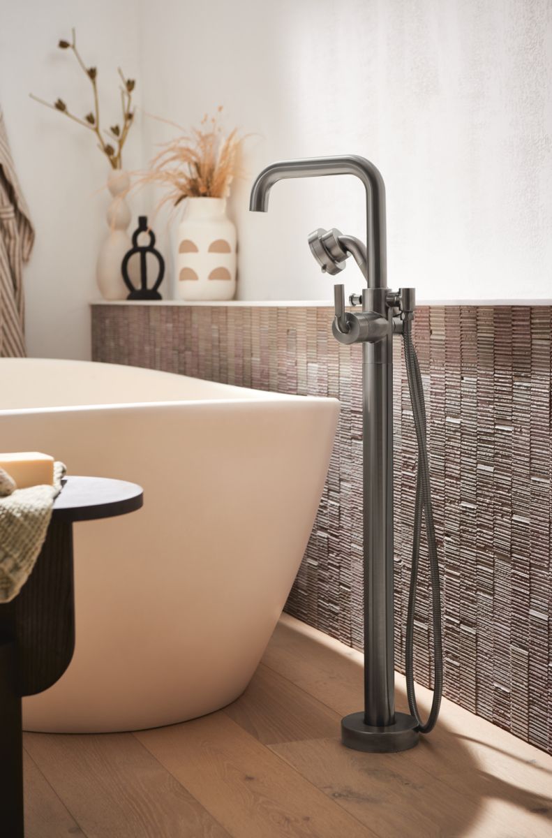 BRIZO Litze Single-Handle Freestanding Tub Filler - Less Handle — Luxe Steel