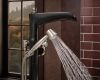 BRIZO Rook Freestanding Floor Mount Tub Filler — Luxe Nickel  /Matte Black
