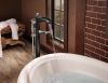 BRIZO Rook Freestanding Floor Mount Tub Filler — Luxe Nickel  /Matte Black