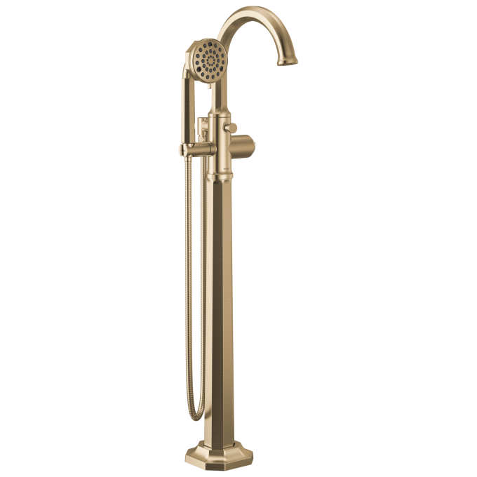 BRIZO Beauclere Single-Handle Freestanding Tub Filler - Less Handle — Luxe Gold
