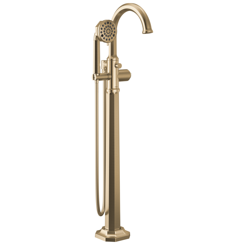 BRIZO Beauclere Single-Handle Freestanding Tub Filler - Less Handle — Luxe Gold